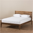Baxton Studio Elmdon Slatted Wood Headboard Full Platform Bed in Walnut Brown