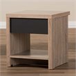 Baxton Studio Jamie 1 Drawer Wood Nightstand in Light Brown and Gray