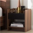 Baxton Studio Vanda 1 Drawer Wood Nightstand in Black and Walnut Brown