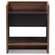 Baxton Studio Vanda 1 Drawer Wood Nightstand in Black and Walnut Brown