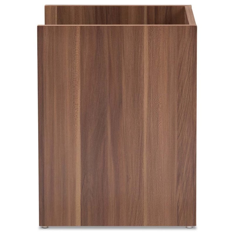 Baxton Studio Vanda 1 Drawer Wood Nightstand in Black and Walnut Brown