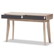 Baxton Studio Fella 2 Drawer Wood Study Desk in Light Brown and Gray
