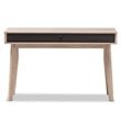 Baxton Studio Fella 2 Drawer Wood Study Desk in Light Brown and Gray
