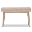 Baxton Studio Fella 2 Drawer Wood Study Desk in Light Brown and Gray