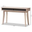 Baxton Studio Fella 2 Drawer Wood Study Desk in Light Brown and Gray