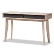 Baxton Studio Fella 2 Drawer Wood Study Desk in Light Brown and Gray