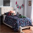 Baxton Studio Brookfield Upholstered Twin Panel Bed in Beige
