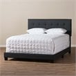 Baxton Studio Brookfield Upholstered Twin Panel Bed in Charcoal Gray