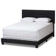 Baxton Studio Brookfield Upholstered Twin Panel Bed in Charcoal Gray