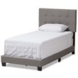 Baxton Studio Brookfield Upholstered Twin Panel Bed in Gray