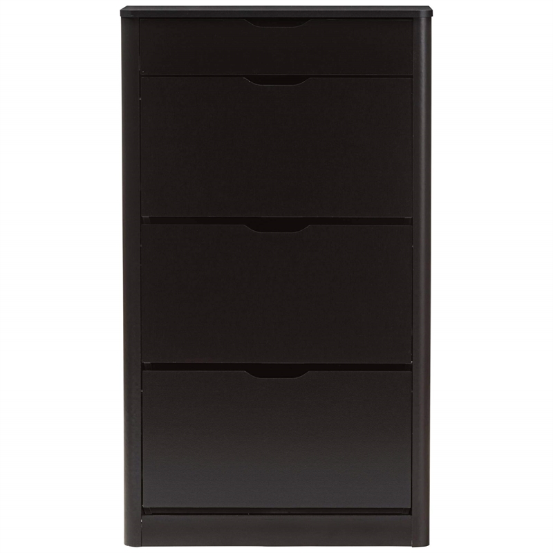 Baxton Studio Cayla 4 Drawer Shoe Cabinet in Black