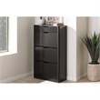 Baxton Studio Cayla 4 Drawer Shoe Cabinet in Black
