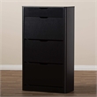 Baxton Studio Cayla 4 Drawer Shoe Cabinet in Black