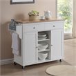 Baxton Studio Meryland Kitchen Cart in White and Brown