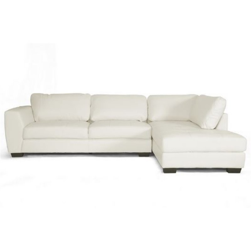 Baxton Studio Orland 2 Piece Leather Right Facing Sectional in