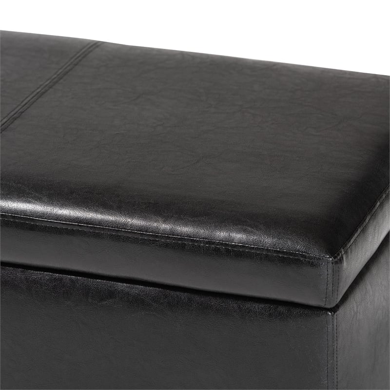 Baxton Studio Dennehy Faux Leather Multipurpose Storage Ottoman Bench
