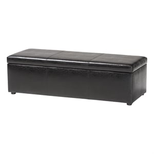 Baxton Studio Dennehy Faux Leather Multipurpose Storage Ottoman Bench