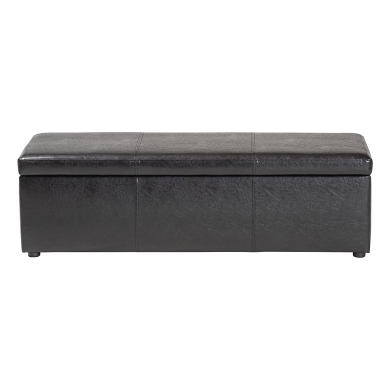 Baxton Studio Dennehy Faux Leather Multipurpose Storage Ottoman Bench