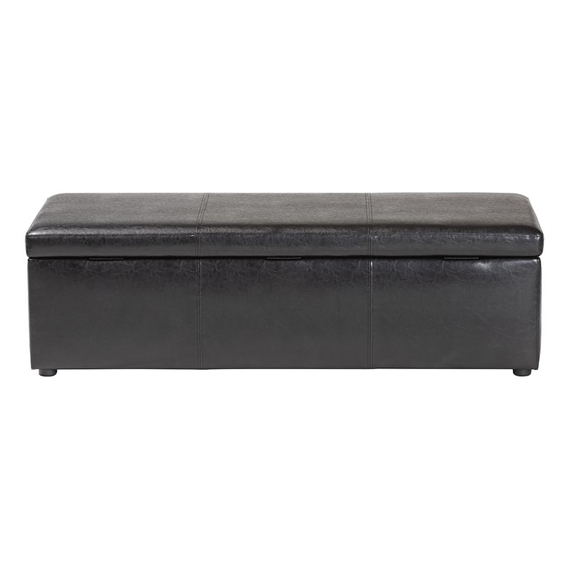 Baxton Studio Dennehy Faux Leather Multipurpose Storage Ottoman Bench