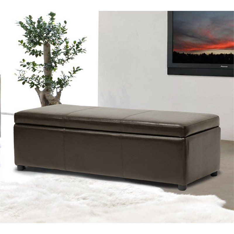 Baxton Studio Dennehy Faux Leather Multipurpose Storage Ottoman Bench