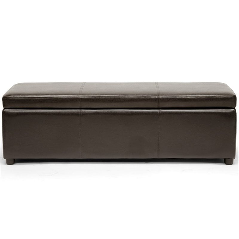 Baxton Studio Dennehy Faux Leather Multipurpose Storage Ottoman Bench