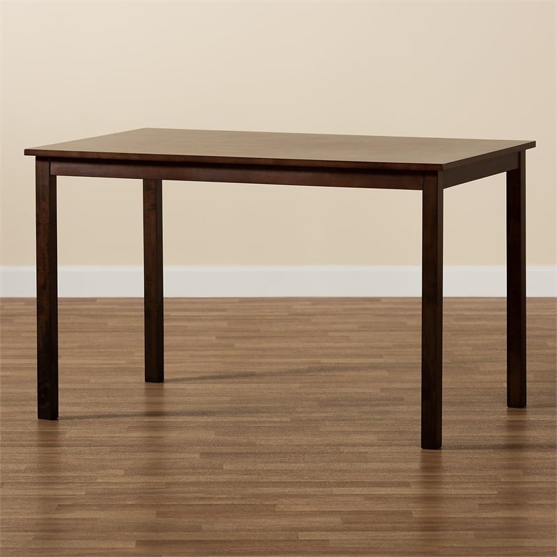 Baxton Studio Andrew Wood Dining Table in Dark Brown Espresso
