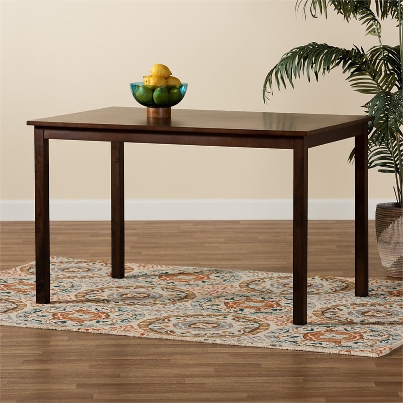 Baxton Studio Andrew Wood Dining Table in Dark Brown Espresso