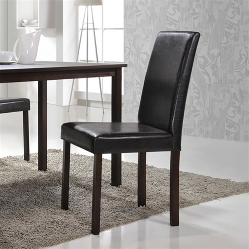 Baxton Studio Andrew Faux Leather Dining Side Chair (Set of 4)