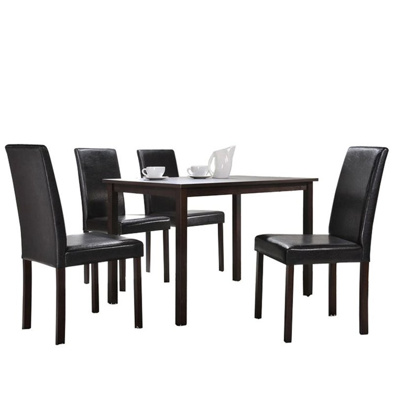 Baxton Studio Andrew Faux Leather Dining Side Chair (Set of 4)