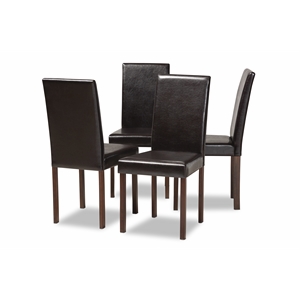 baxton studio andrew faux leather dining side chair (set of 4)
