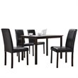 Baxton Studio Andrew 5 Piece Faux Leather Dining Set in Dark Brown