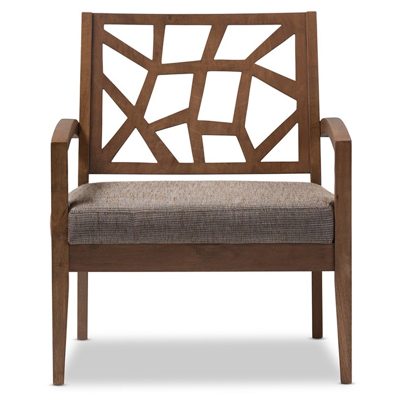 Baxton Studio Jennifer Accent Chair in Gray and Brown