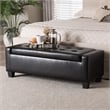 Baxton Studio Manchester Leather Tufted Storage Ottoman Bench in Black