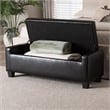 Baxton Studio Manchester Leather Tufted Storage Ottoman Bench in Black