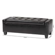 Baxton Studio Manchester Leather Tufted Storage Ottoman Bench in Black