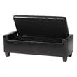 Baxton Studio Manchester Leather Tufted Storage Ottoman Bench in Black