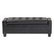 Baxton Studio Manchester Leather Tufted Storage Ottoman Bench in Black