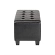 Baxton Studio Manchester Leather Tufted Storage Ottoman Bench in Black
