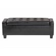 Baxton Studio Manchester Leather Tufted Storage Ottoman Bench in Black