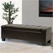 Baxton Studio Manchester Leather Tufted Storage Ottoman Bench in Brown