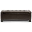 Baxton Studio Manchester Leather Tufted Storage Ottoman Bench in Brown