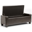 Baxton Studio Manchester Leather Tufted Storage Ottoman Bench in Brown