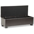 Baxton Studio Roanoke Leather Tufted Storage Ottoman Bench in Brown