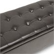 Baxton Studio Roanoke Leather Tufted Storage Ottoman Bench in Brown