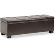 Baxton Studio Roanoke Leather Tufted Storage Ottoman Bench in Brown