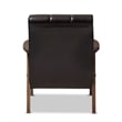 Baxton Studio Masterpieces Tufted Faux Leather Accent Chair in Brown