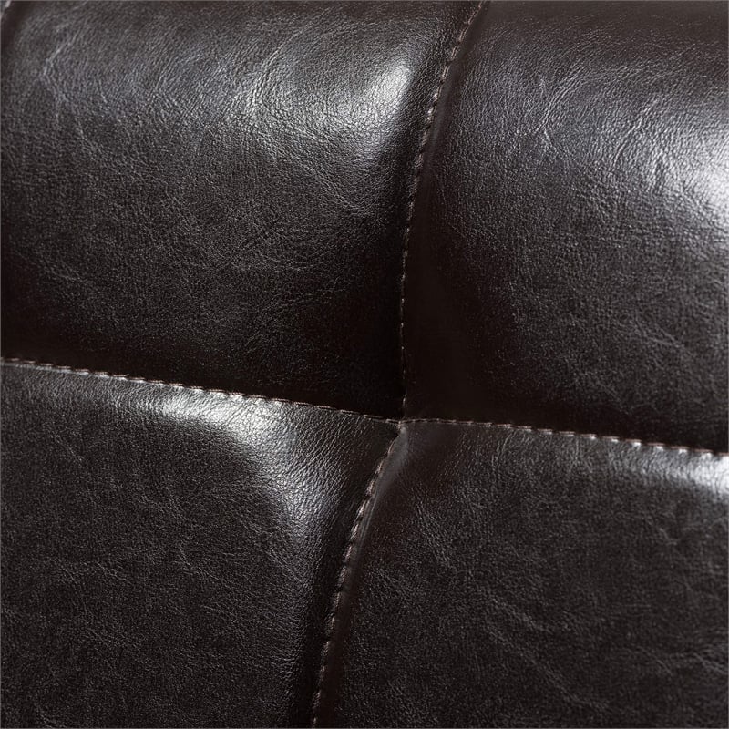 Baxton Studio Masterpieces Tufted Faux Leather Accent Chair in Brown