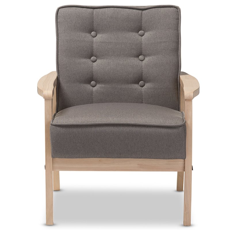 Baxton Studio Timor Tufted Accent Chair in Gray and Whitewash