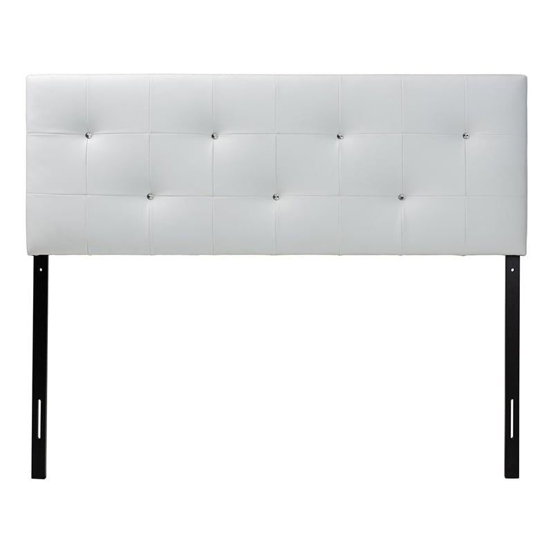 Baxton Studio Dalini Faux Leather Tufted Full Panel Headboard in White