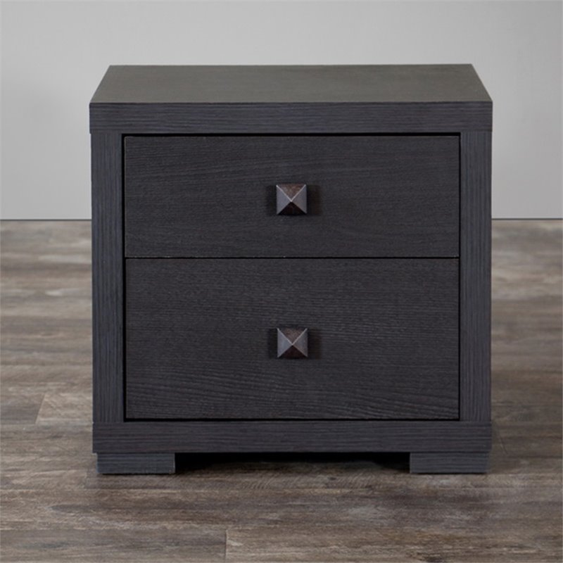 Baxton Studio Silverstone 2 Drawer Nightstand in Espresso